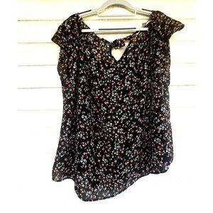 Lauren Conrad Blouse Cottage Spring Summer Floral Romantic Work School Size XL